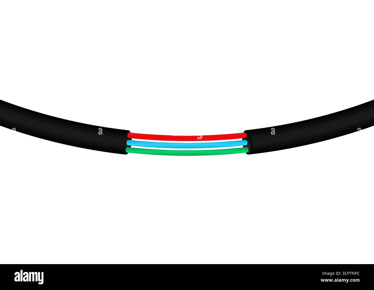 Power Cable. Broken Electric Wires.  Vector Illustration. Stock Vector