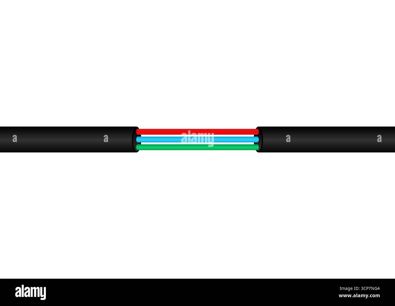 Power Cable. Broken Electric Wires. Vector Illustration. Stock Vector