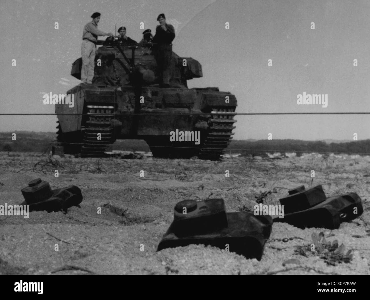 The 20-pounder gun of this 60-ton Centurion tank swung in an arc, aimed ...