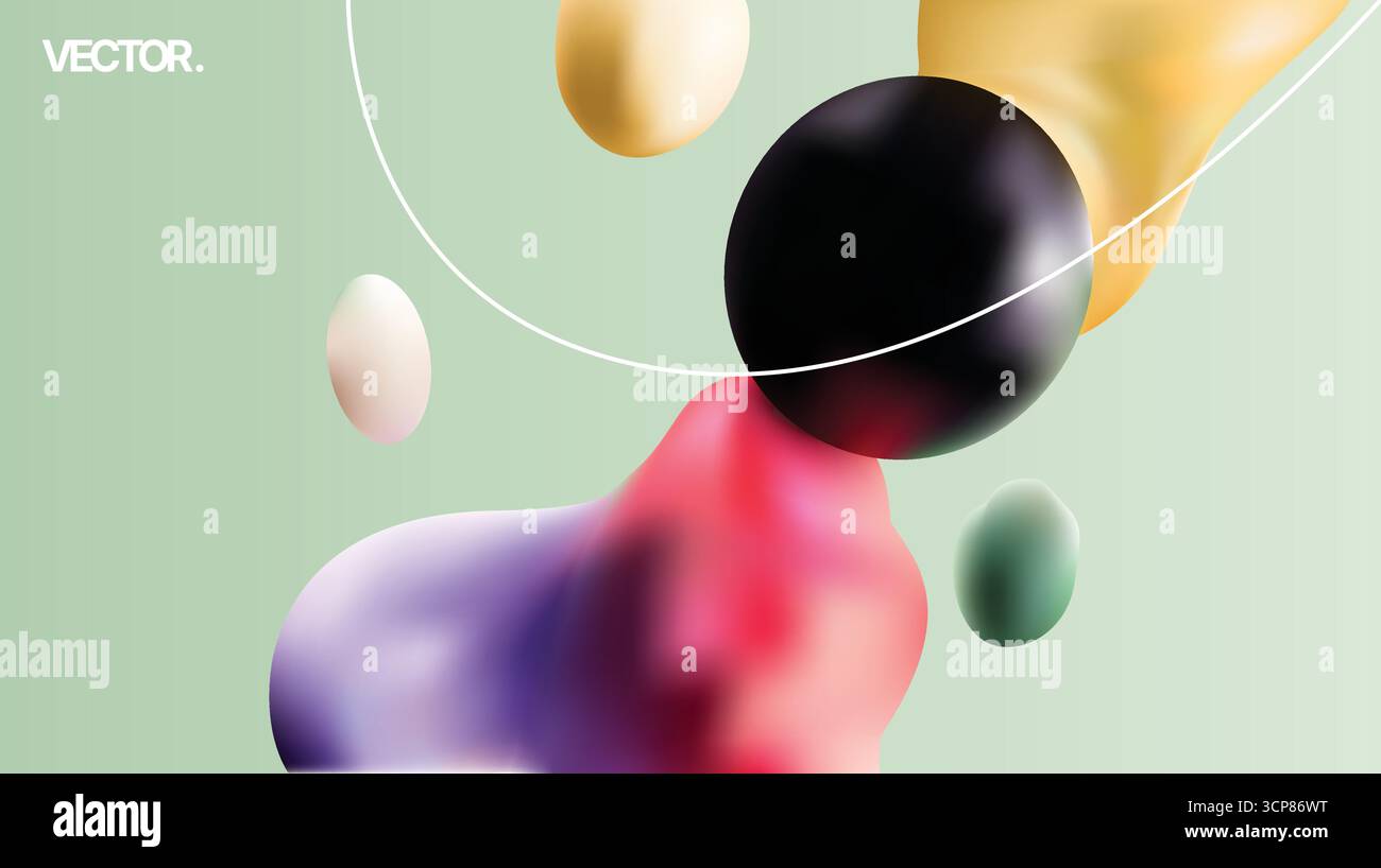 Abstract Colorful Forms and Shapes Present in a Dynamic 3D Space That ...