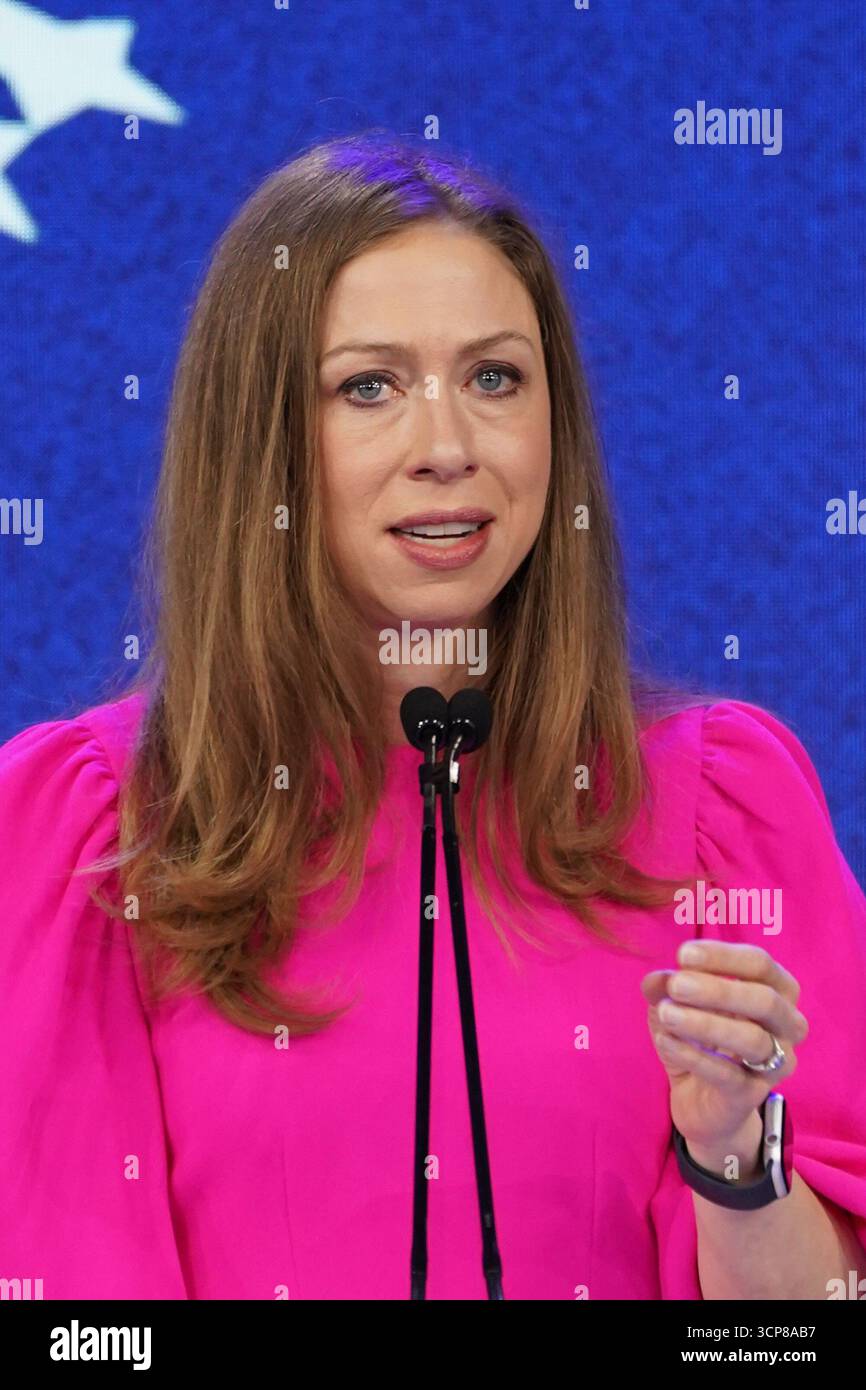 Chelsea Clinton on stage for Clinton Global Initiative 2025 Annual ...
