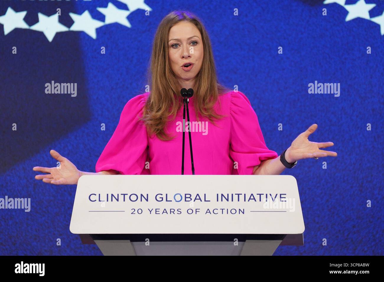 Chelsea Clinton on stage for Clinton Global Initiative 2025 Annual ...