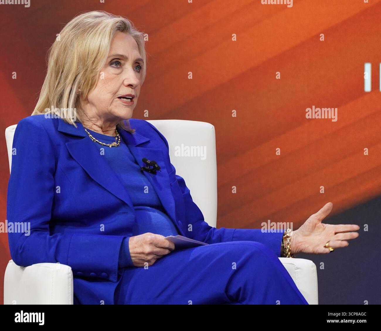Hillary Clinton on stage for Clinton Global Initiative 2025 Annual ...