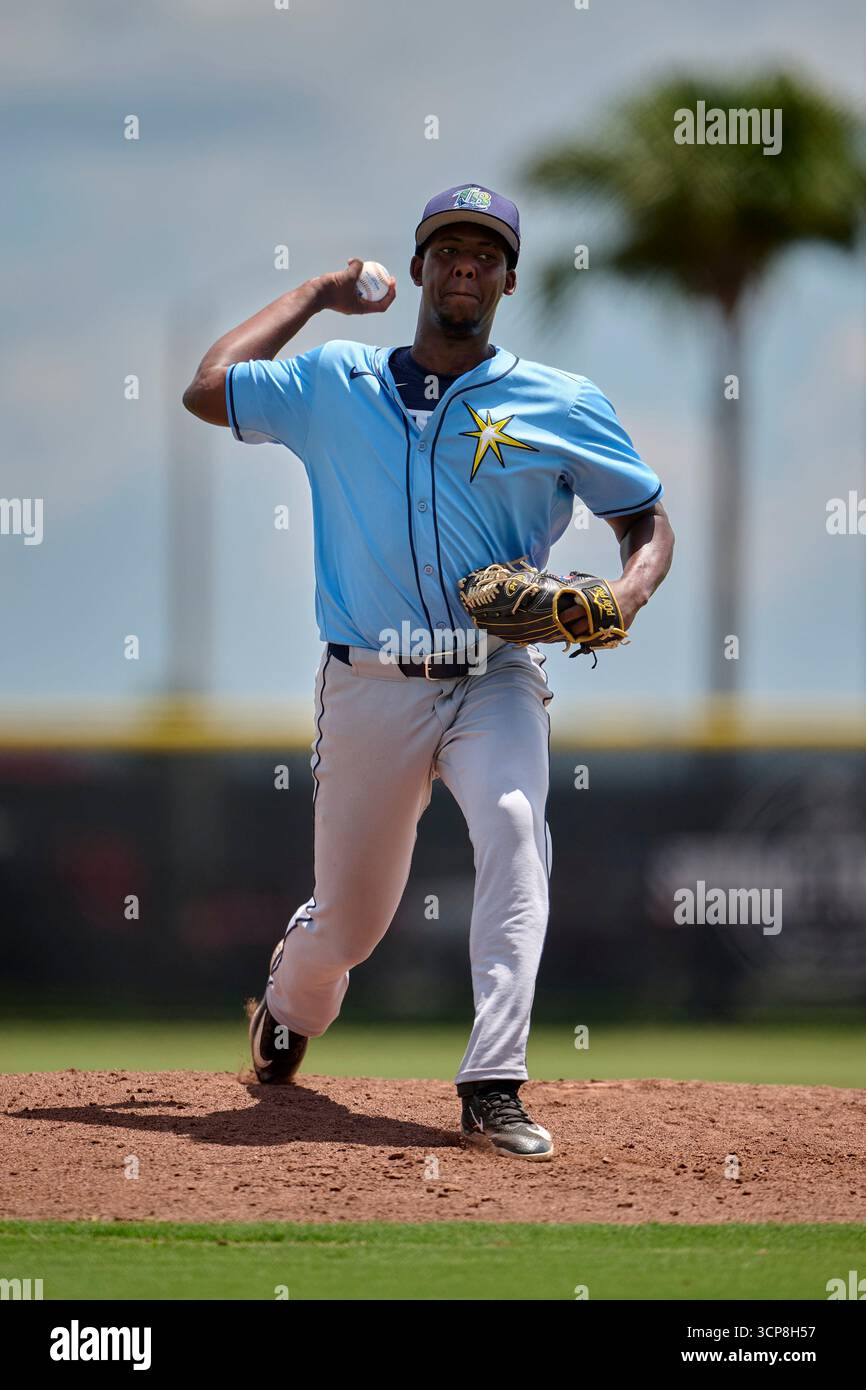 Cesar Rojas Baseball Tampa Bay Rays pitcher Cesar Rojas (93) during an MiLB Florida Bridge ...