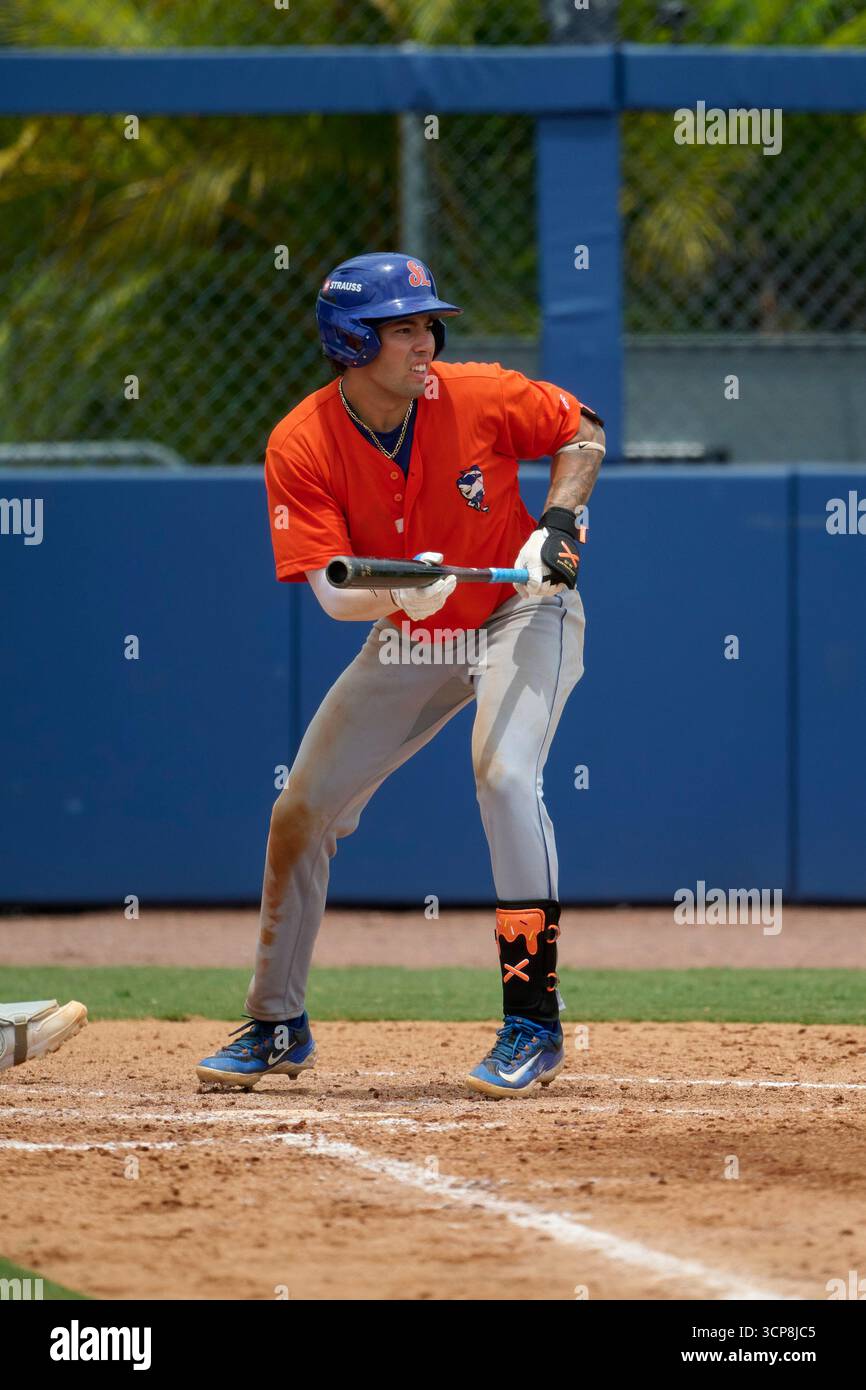 St. Lucie Mets Mitch Voit (32) bunts during an MiLB Florida State ...