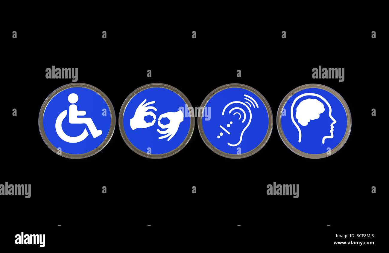 Disabled, Disability Signs, Icons are Visual Presentation Stock Photo ...