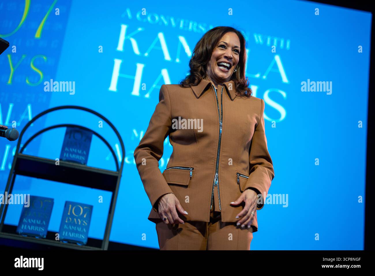 Former Vice President Kamala Harris exits the stage after the first ...