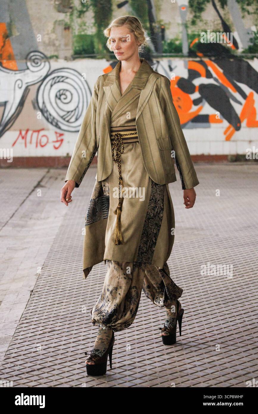 A model walks the runway at the Antonio Marras fashion show during the ...