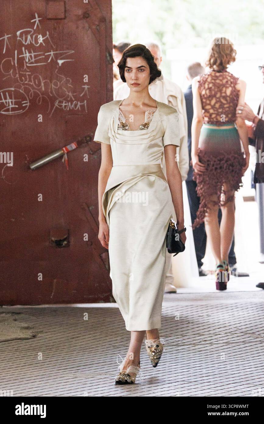 A model walks the runway at the Antonio Marras fashion show during the ...