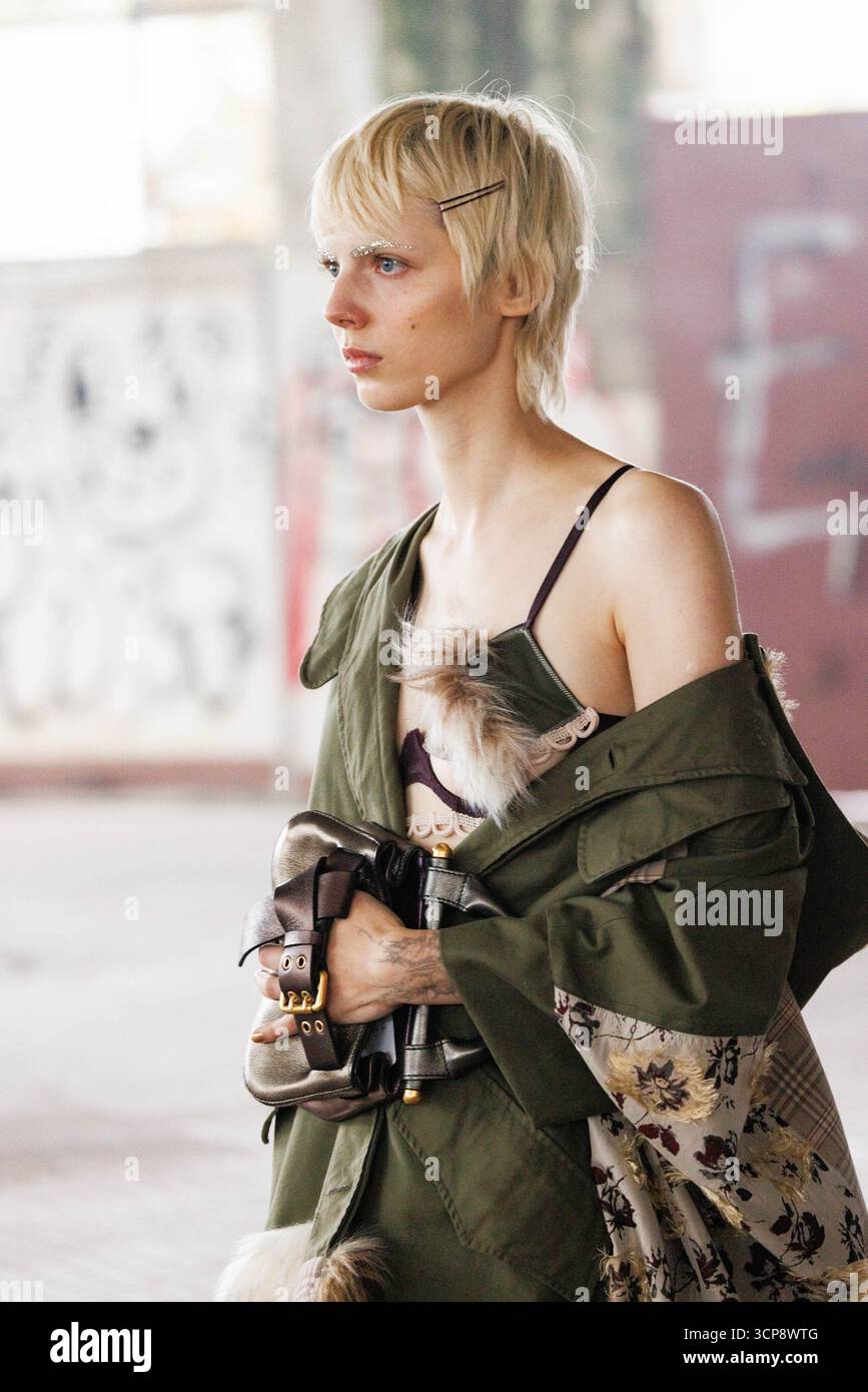 A model walks the runway at the Antonio Marras fashion show during the ...