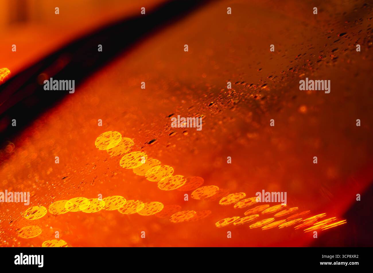 Diwali lights reflecting off the windshield of a car. Creative effect ...