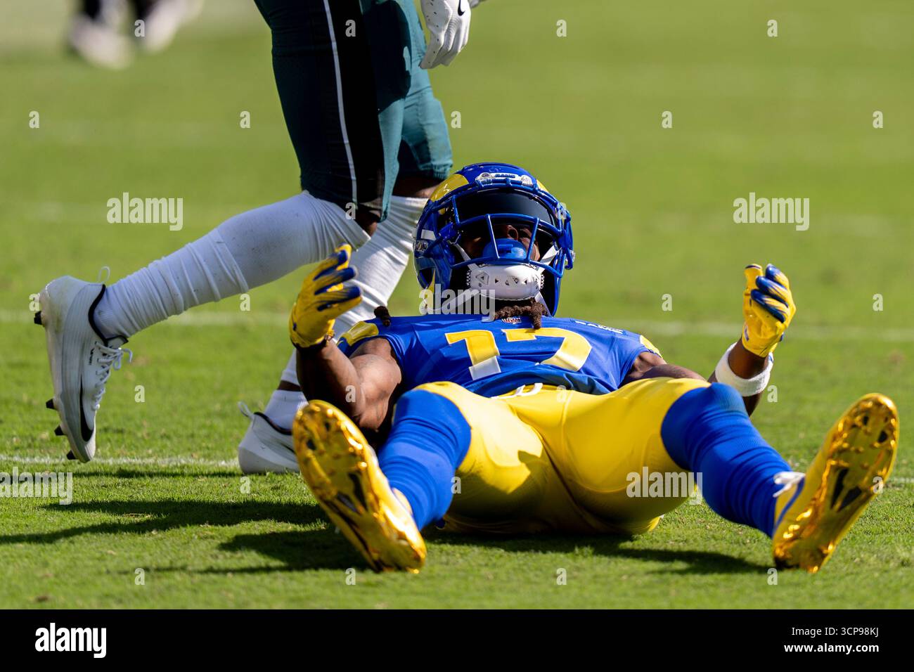 Los Angeles Rams wide receiver Davante Adams reacts during an NFL ...