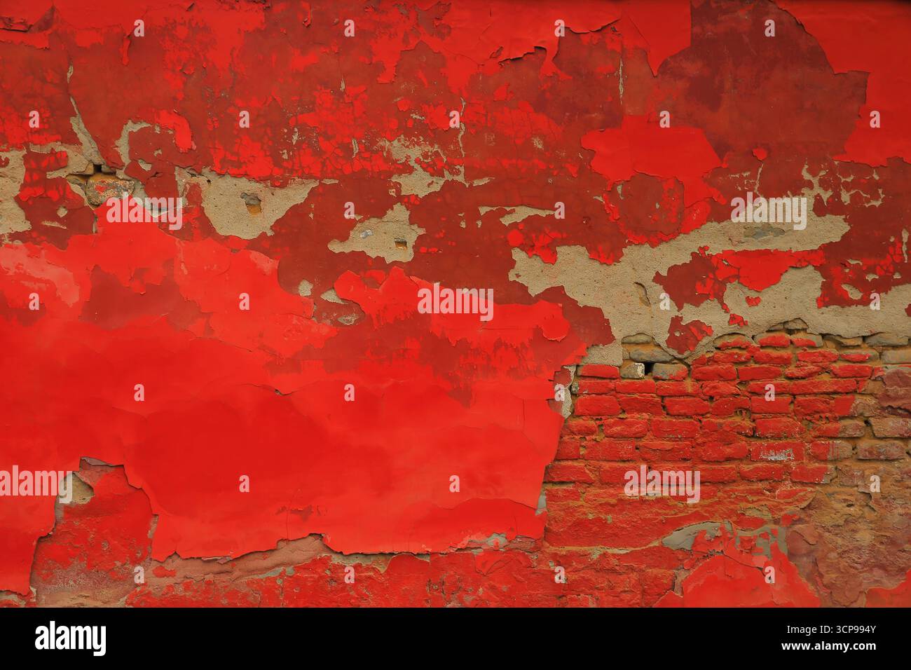 Rusty old wall hole peeling paint background，ancient Stock Photo