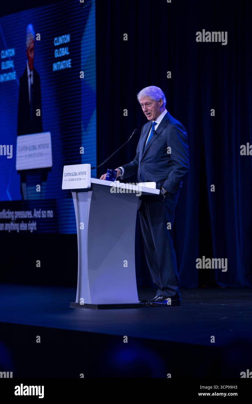 Former President Bill Clinton speaks onstage during the Clinton Global ...
