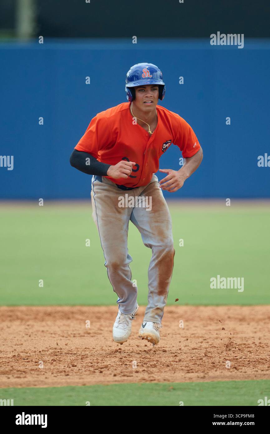 St. Lucie Mets Mitch Voit (32) leads off during an MiLB Florida State ...