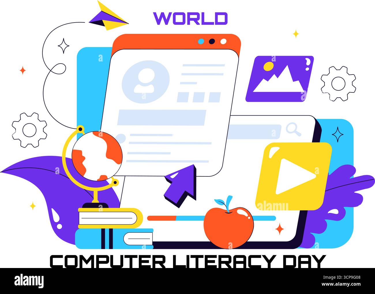 World Computer Literacy Day Vector Illustration on December 2 ...