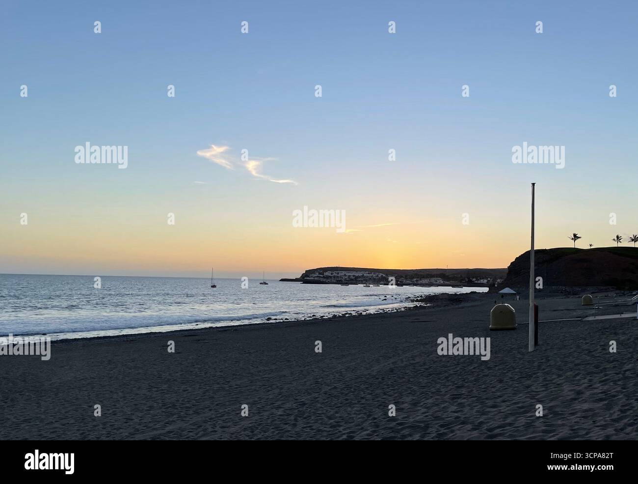 Sunset over a beach in Gran Canaria - Smartphone Captured Stock Image