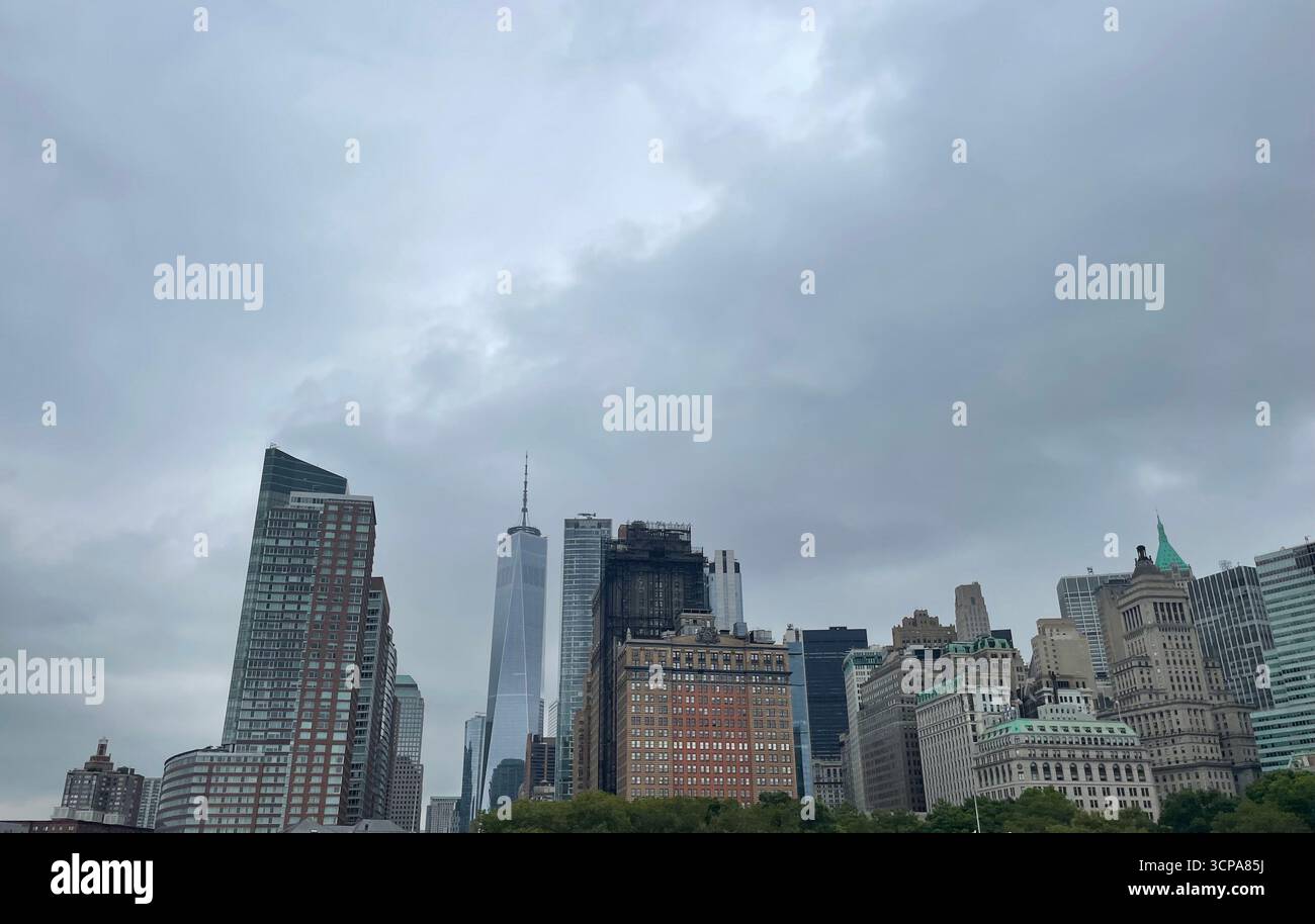 View of New York skyscrapers from central park - Smartphone Captured Stock Image