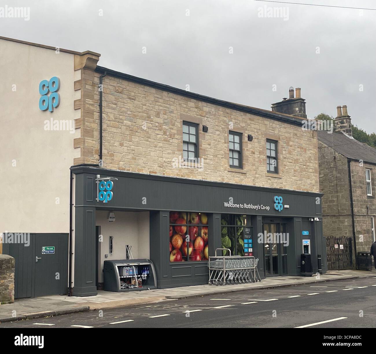 Brand new build convenience store in Rothbury - Smartphone Captured Stock Image
