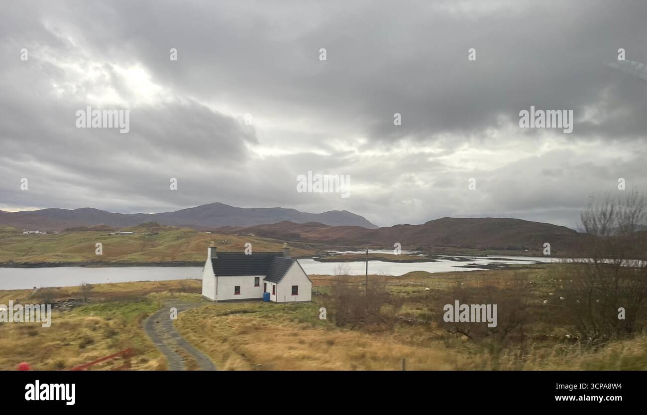 Scenic view of a croft on the islands of scotland - Smartphone Captured Stock Image