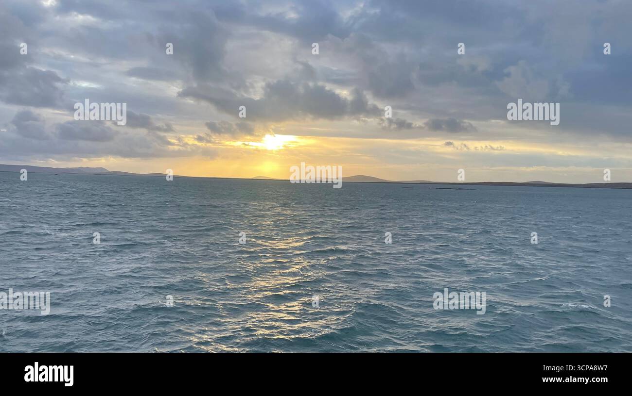 Sunset over the ocean in the hebrides - Smartphone Captured Stock Image