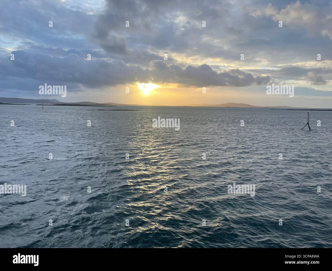 Sunset over the ocean in the hebrides - Smartphone Captured Stock Image