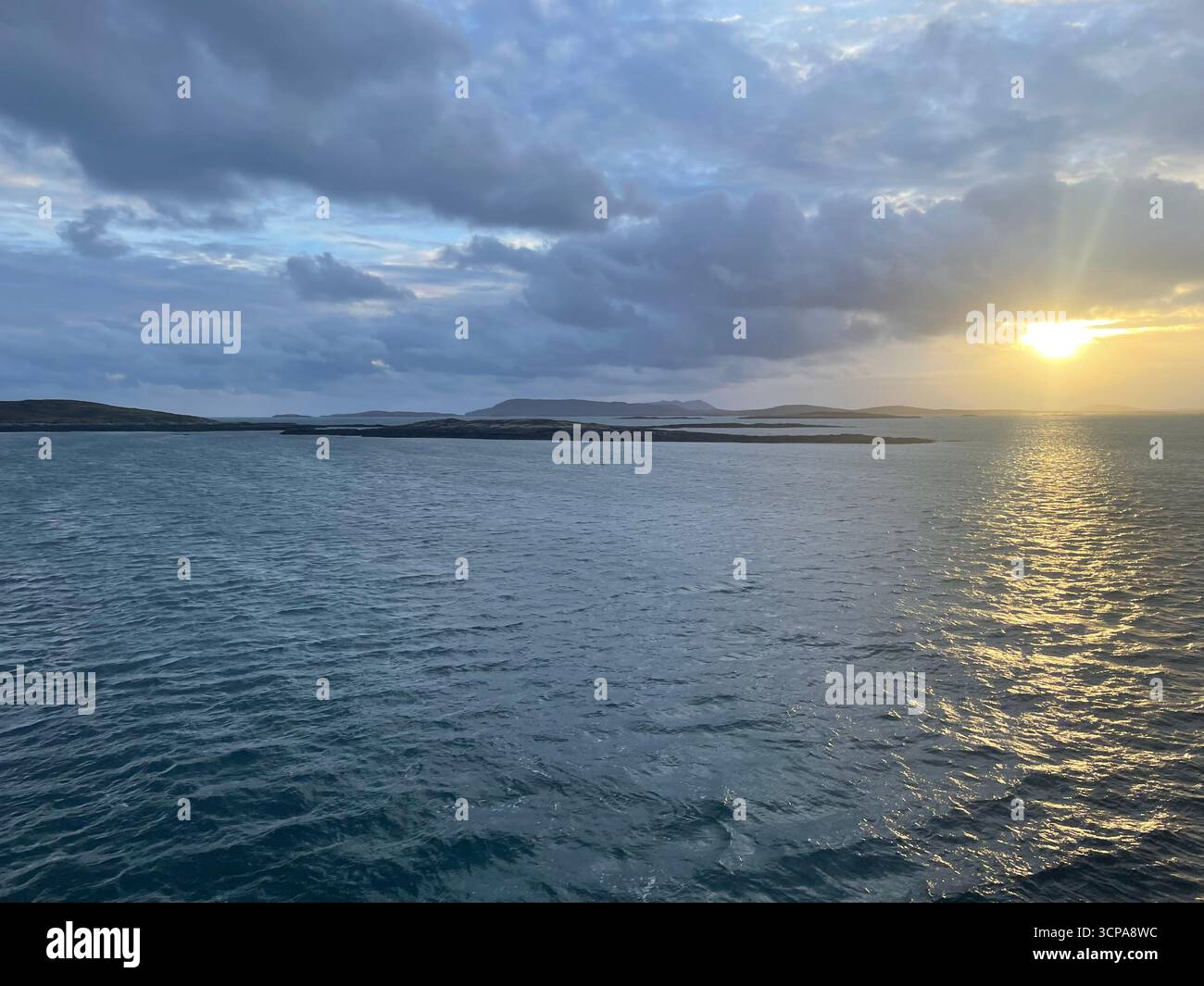 Sunset over the ocean in the hebrides - Smartphone Captured Stock Image