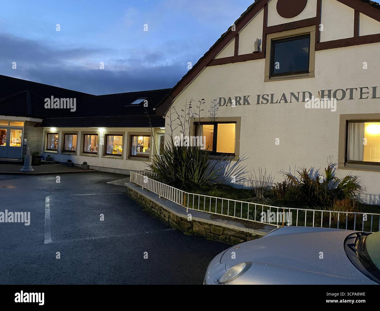 Front view of a hotel on a scottish island - Smartphone Captured Stock Image