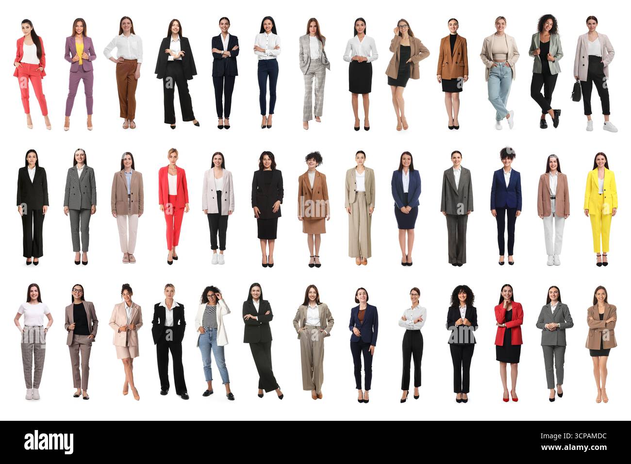 Group of different women on white background Stock Photo
