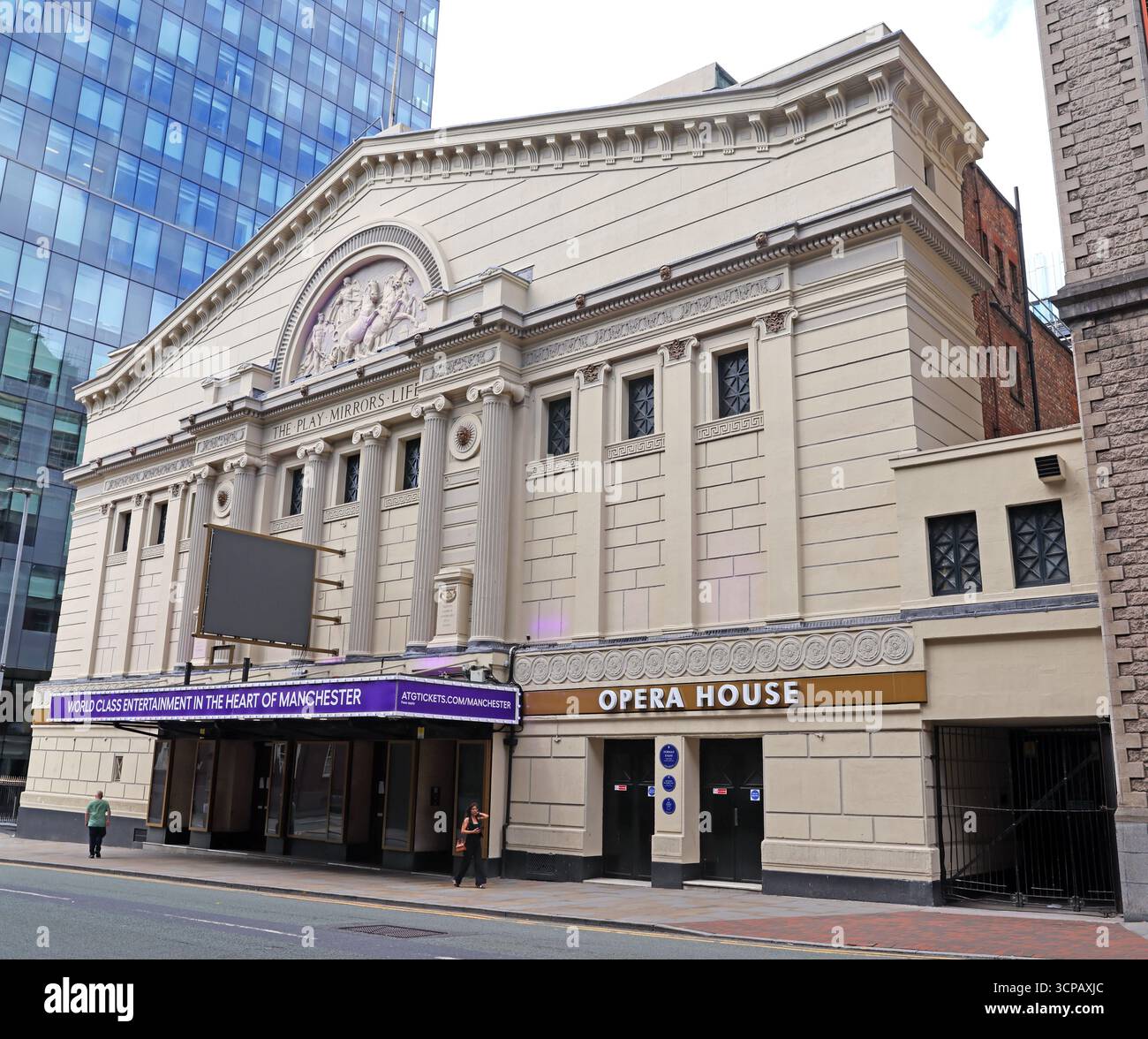 Exterior of the Manchester Opera House on Quay Street, a historic theatre and major performance venue in Manchester city centre. Stock Photo