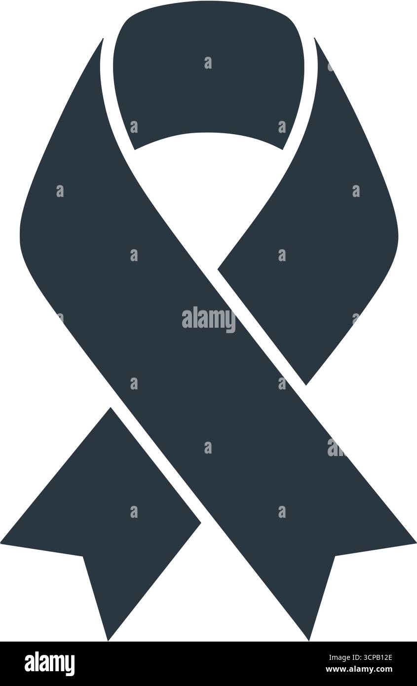Black Awareness Ribbon Symbol. This profound dark band visualizes ...