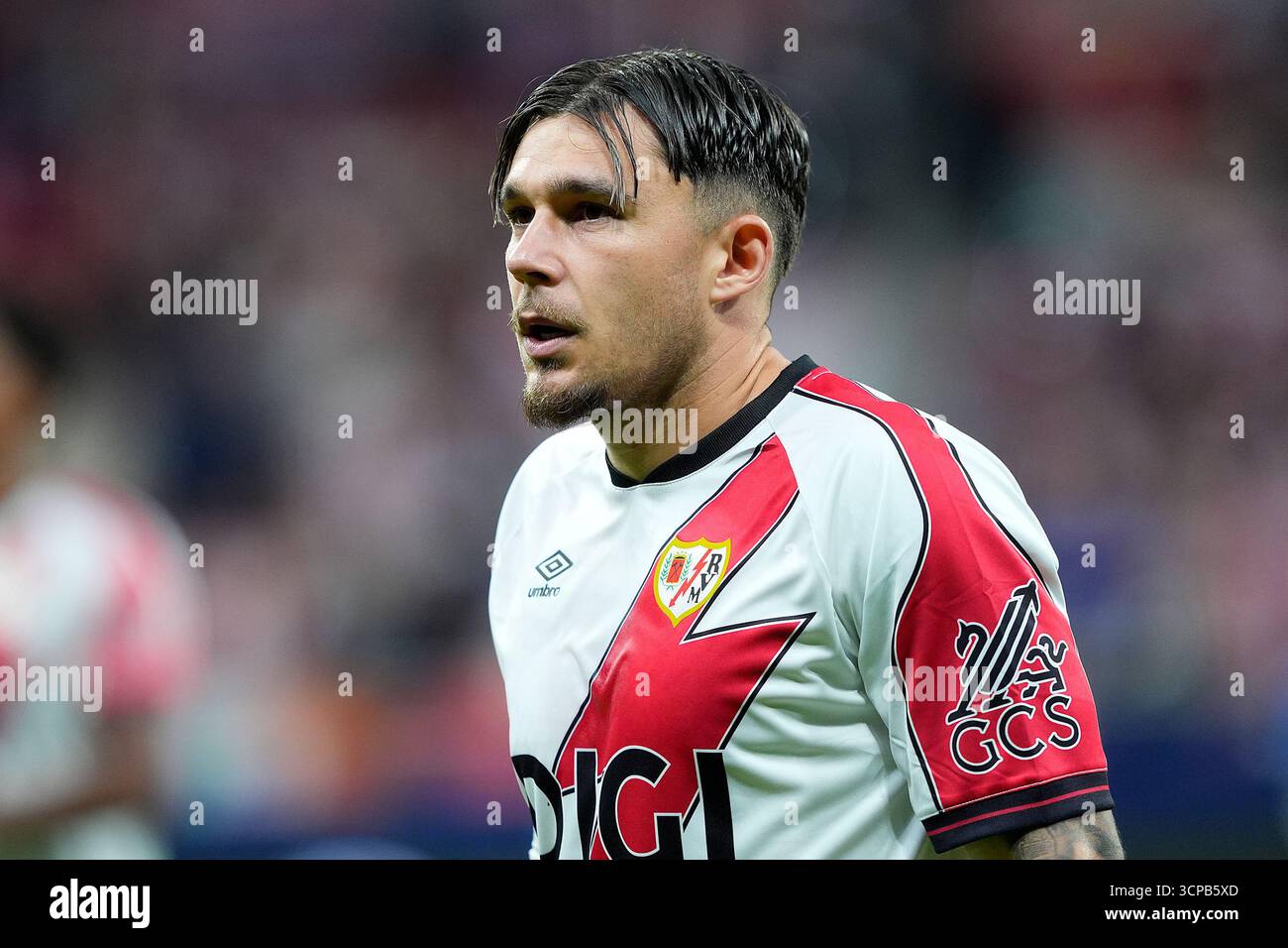 Rayo Vallecano's Andrei Ratiu during La Liga match. September 13, 2025 ...