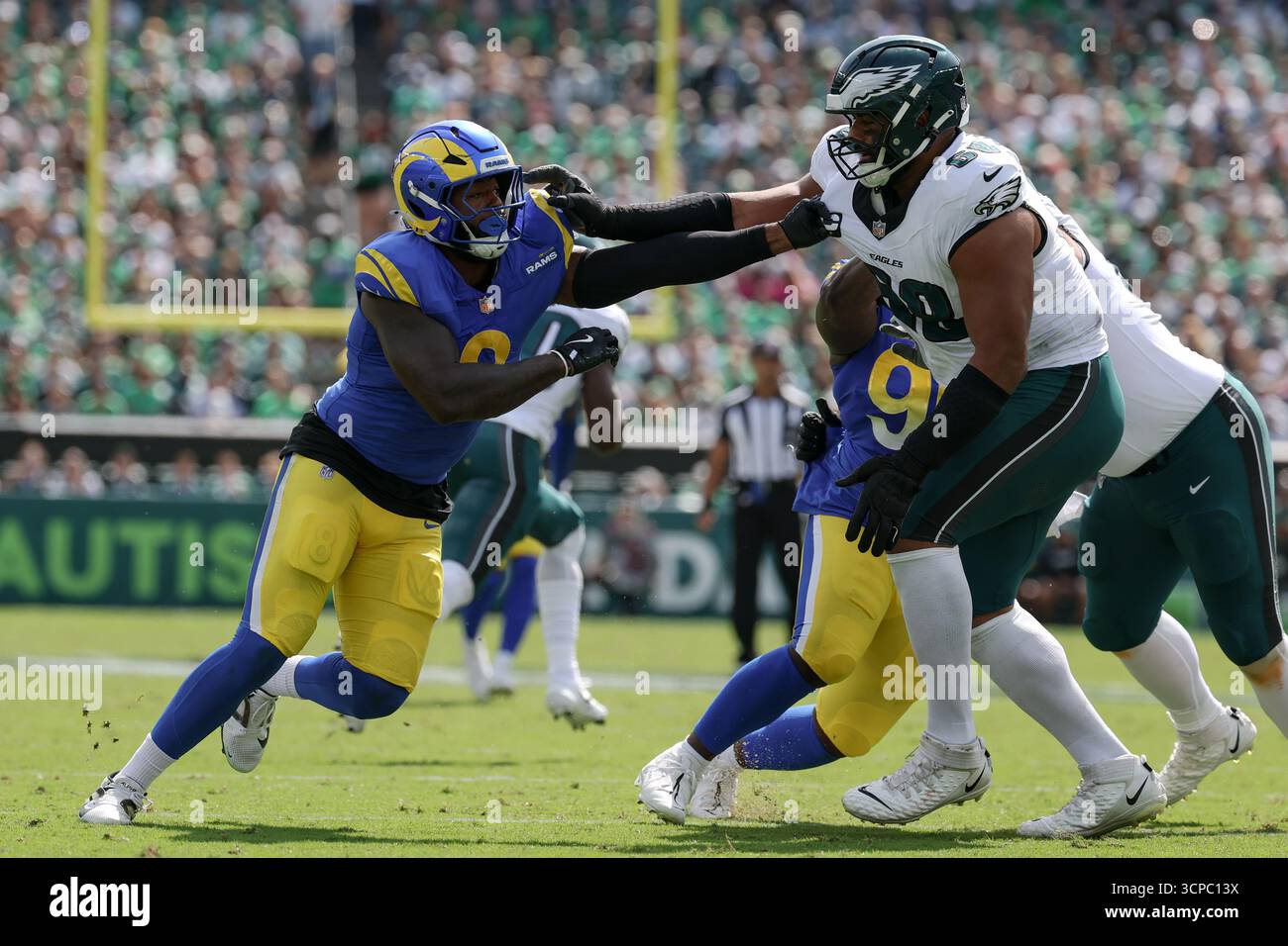 Los Angeles Rams linebacker Jared Verse in action against Philadelphia ...