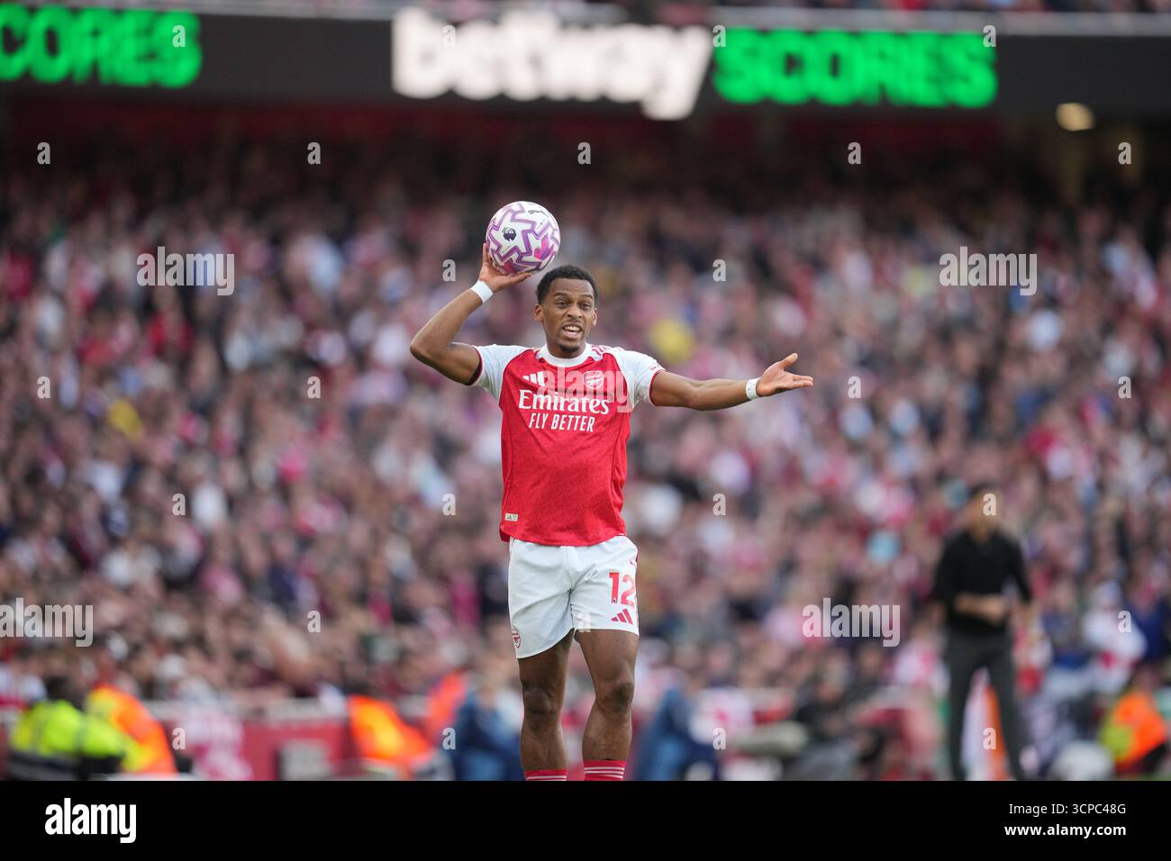 Arsenal's Jurrien Timber during the Premier League soccer match between ...