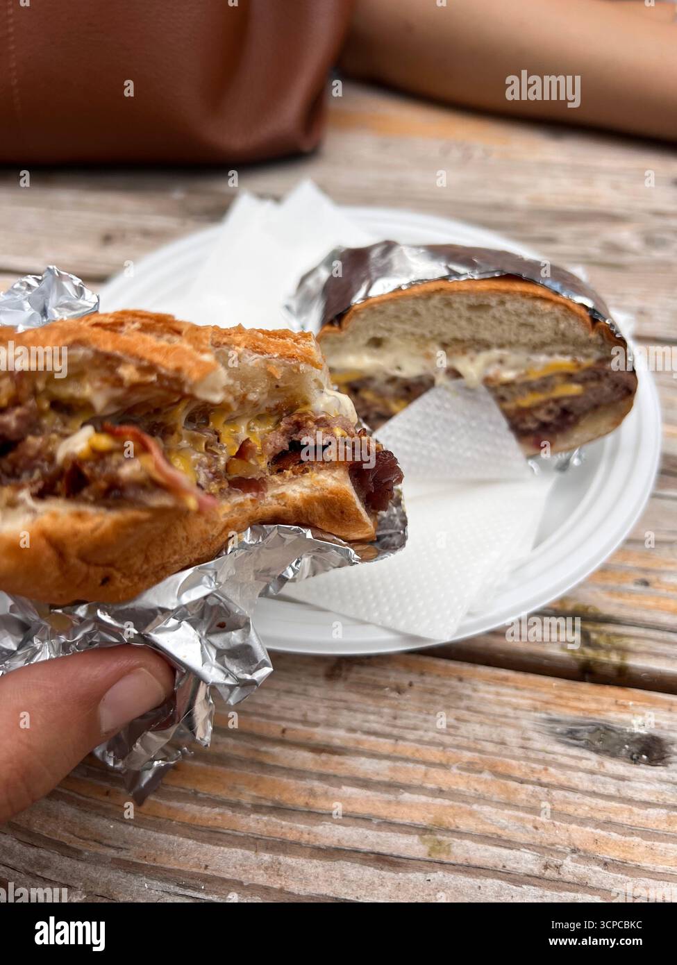 Smash burger from Serbia - Smartphone Captured Stock Image