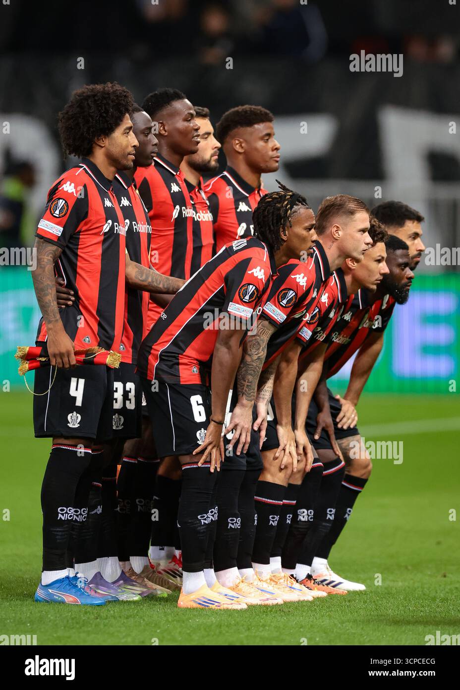 Nice, France, 24th September 2025. The OGC Nice starting eleven line up ...