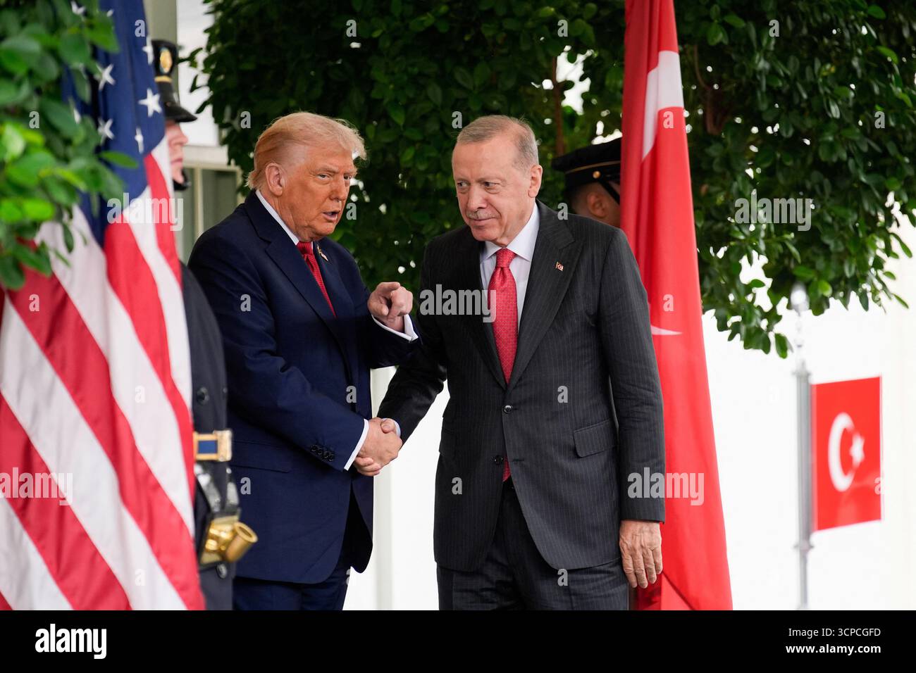 Us president donald trump welcomes turkish president recep tayyip erdogan at the white house in washington on september by yu