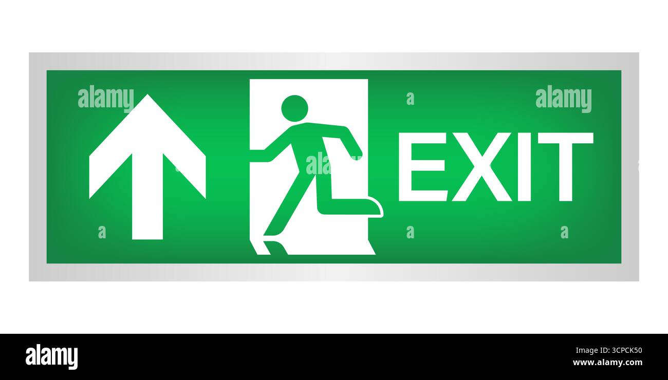 Exit Sign. Fire Exit Sign. Emergency Fire Exit Sign. Vector Illustration. Stock Vector