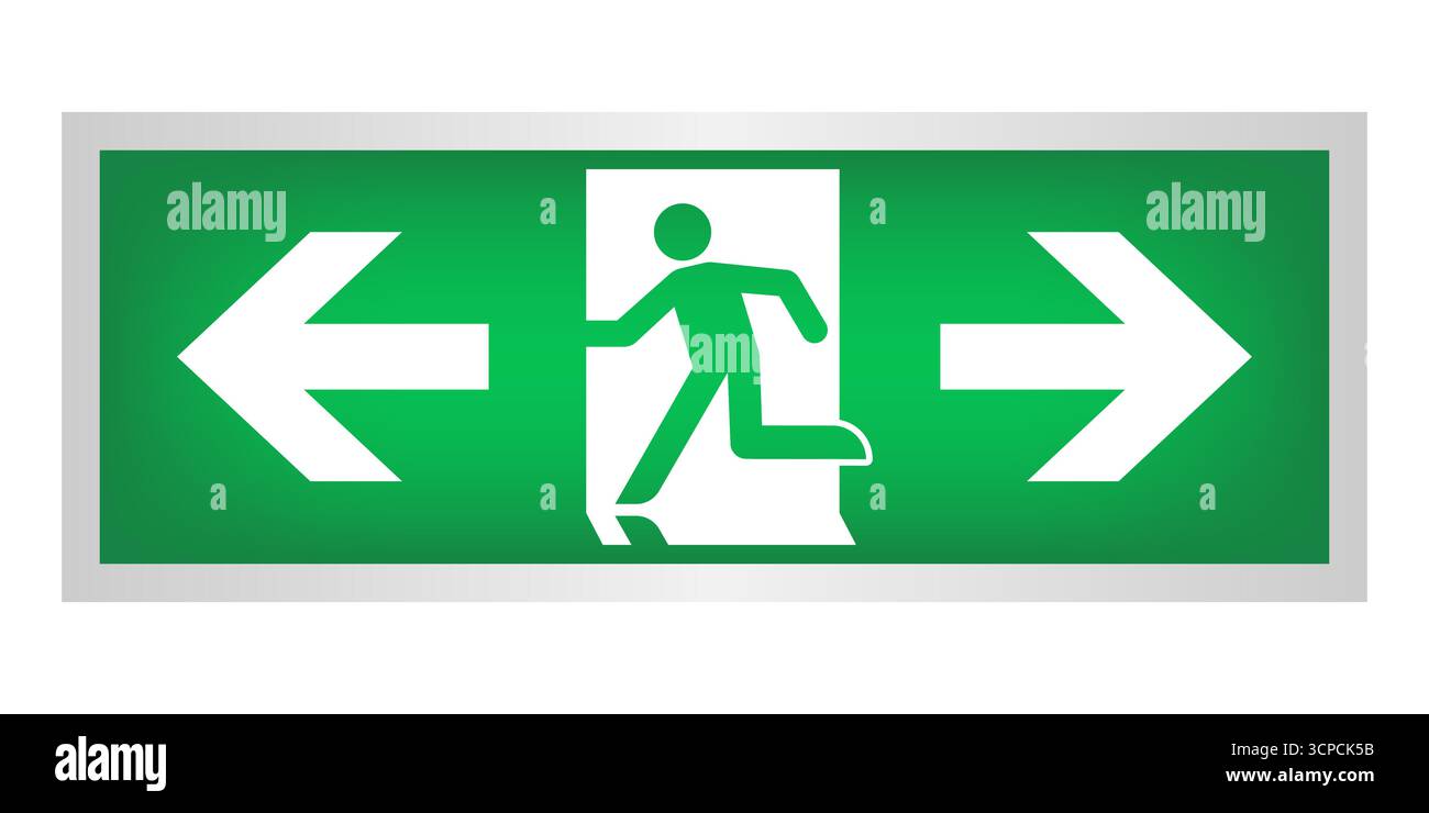 Exit Sign. Fire Exit Sign. Emergency Fire Exit Sign. Vector Illustration. Stock Vector