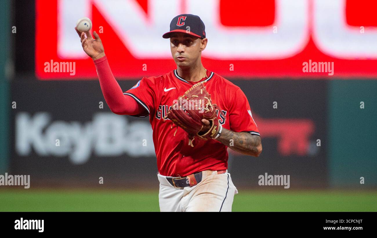 Braya Rocchio Cleveland Guardians' Brayan Rocchio throws out Detroit Tigers' Riley ...