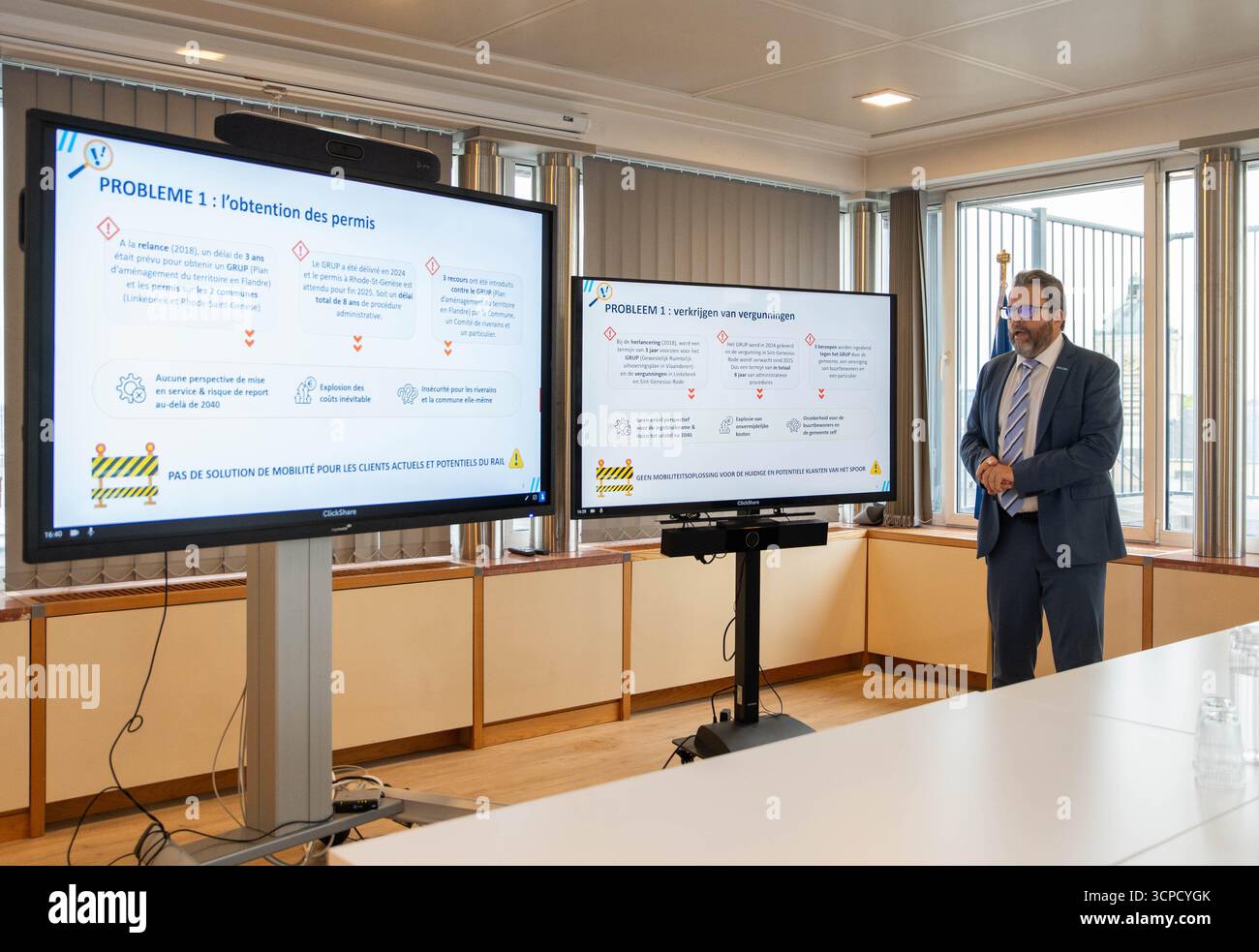 Infrabel CEO Benoit Gilson pictured during a press conference to ...