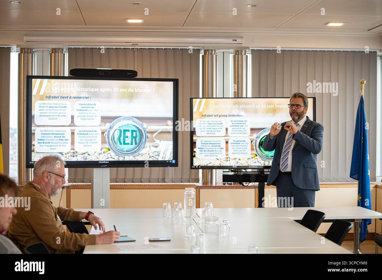 Infrabel CEO Benoit Gilson pictured during a press conference to ...