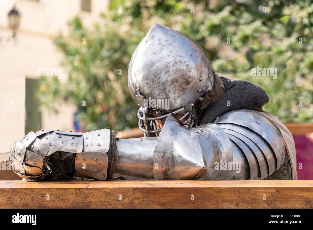 Tired soldier in armor sword hi-res stock photography and images - Alamy