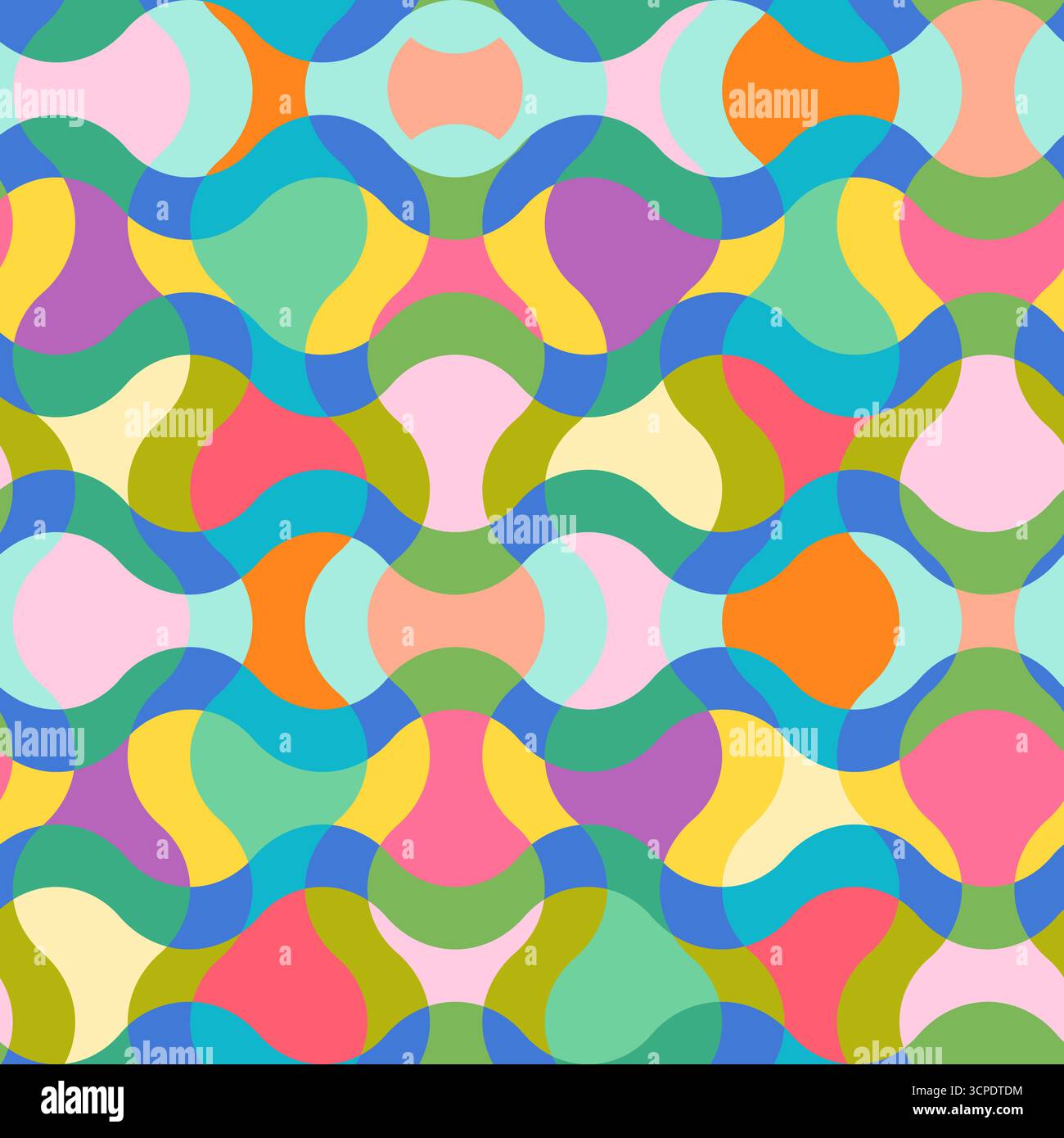 Vector vintage seamless abstract psychedelic pattern. Vector pattern for holidays in retro groovy style. Retro abstract psychedelic texture. Stock Vector