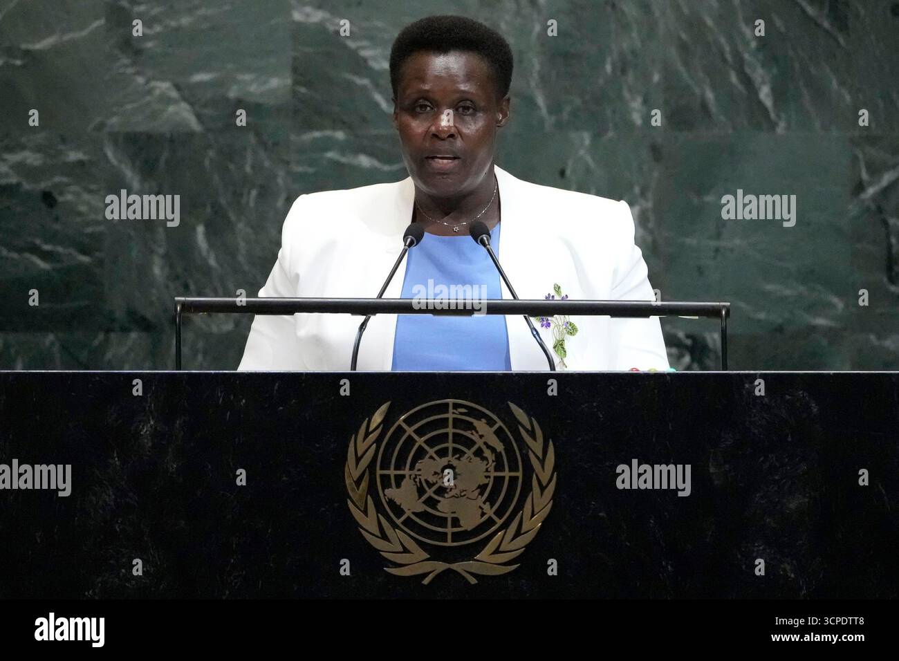Vice president of Uganda Jessica Rose Epel Alupo addresses the 80th ...