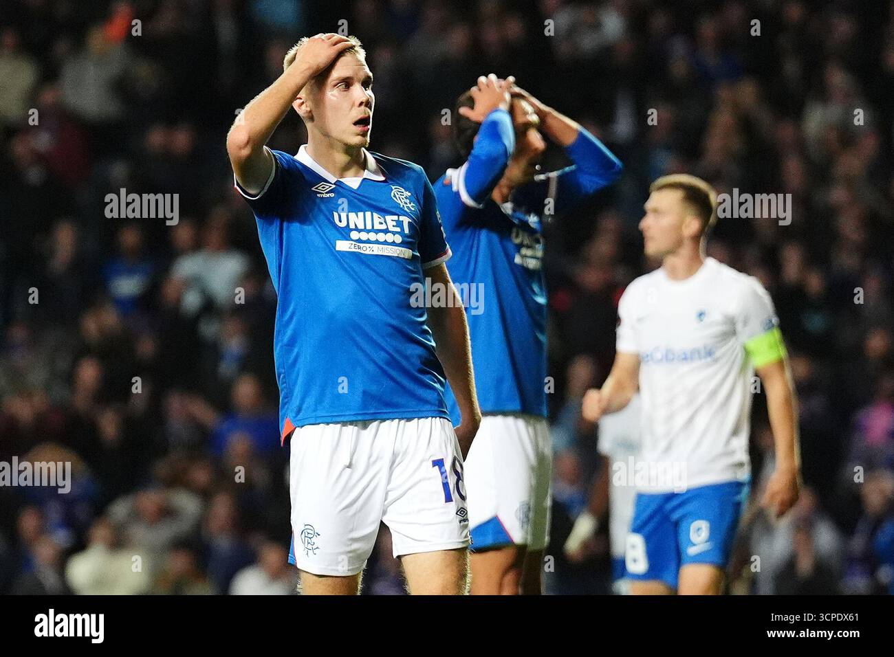 Rangers' Oliver Antman reacts during the UEFA Europa League, league ...