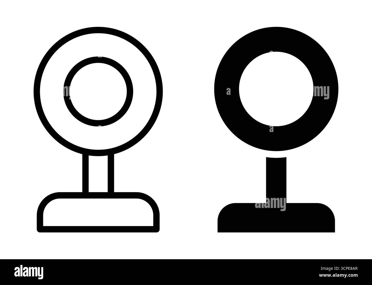 This minimalistic camera icon design showcases a simple black and white aesthetic, perfect for modern marketing and digital applications. Stock Vector