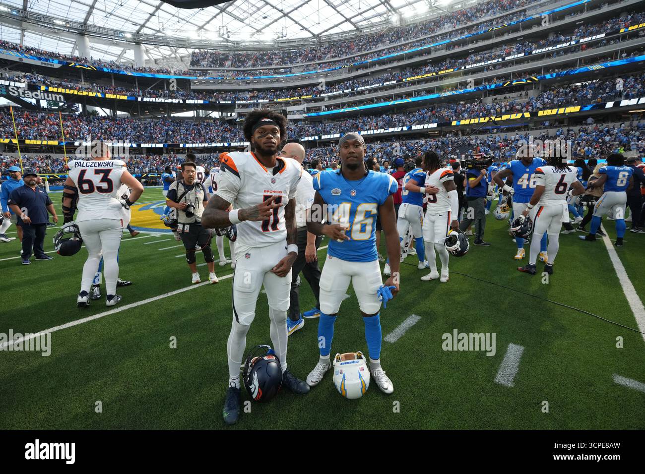Los Angeles Chargers cornerback Nikko Reed (46) poses with Denver ...
