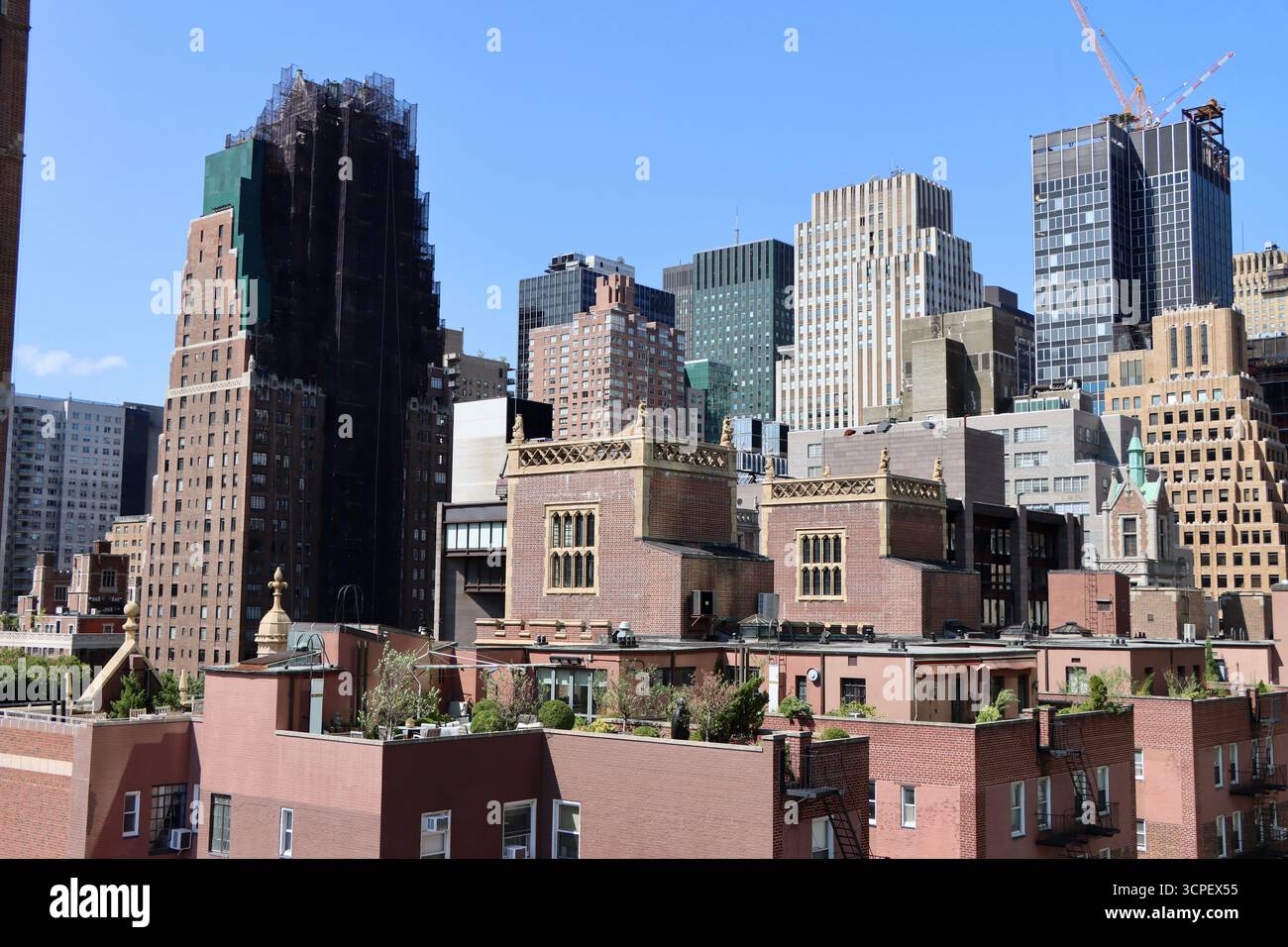 Aerial view of buildings on midtown east between First and Second avenues, New York, Sept 2025 Stock Photo
