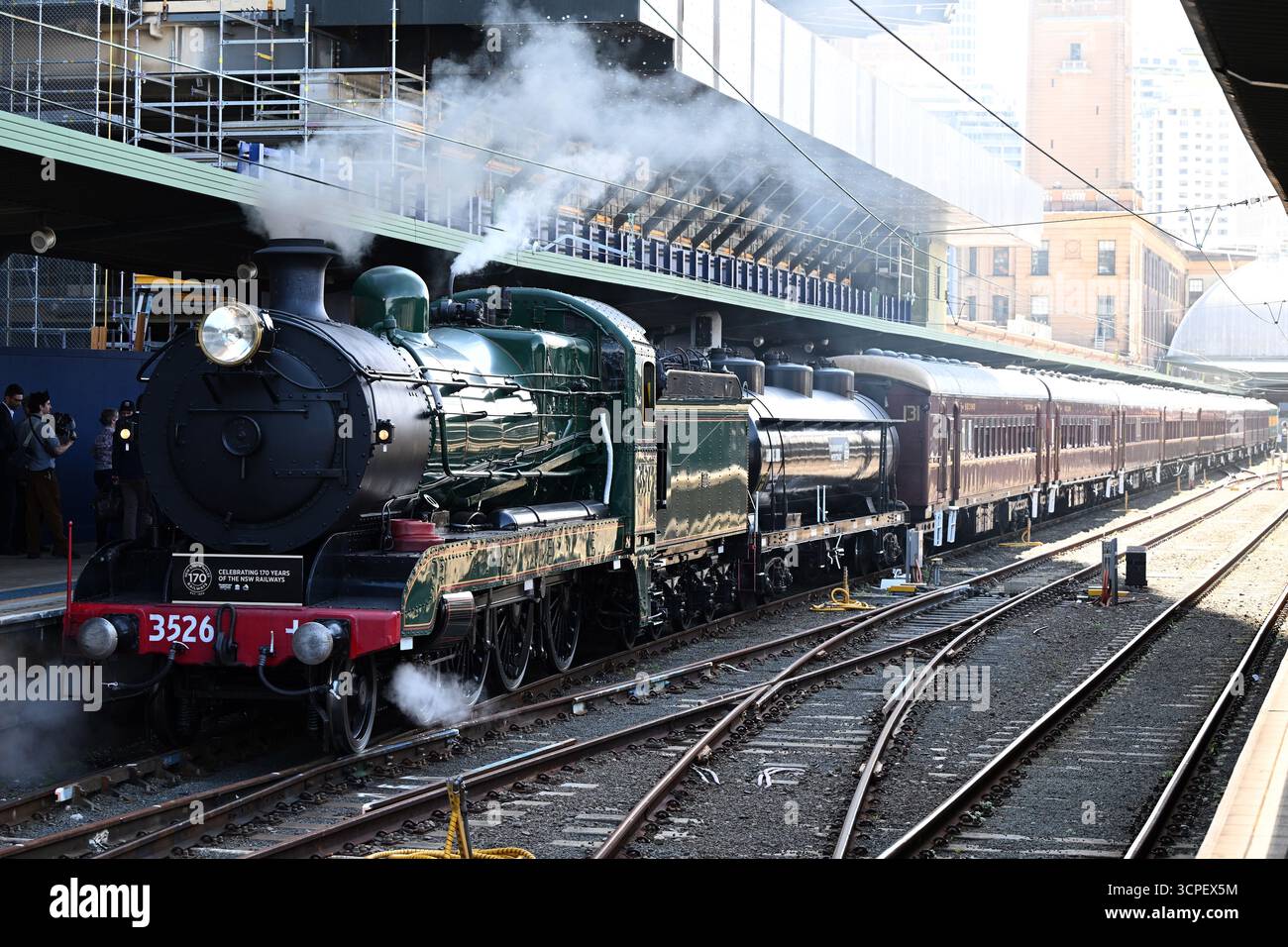 The 3526 steam locomotive is seen ahead of its departure from Central ...